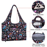 HAWEE Sunflower Tote Bag Water Repellent Travel Handbag Purse with 11 Pockets for Commuting/ Working/ Nursing/ Shopping/ Exercising