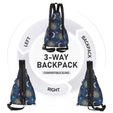 HAWEE Women's Rope Sling Bag - Convertible Chest Bag & Backpack, Water-Resistant Crossbody Daypack for Travel, Sport, Cycling | Left or Right Wear, Sunflower