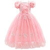 HAWEE Princess Dress for Girl Purple Cosplay Halloween Costume Puff Sleeve Layerd Dresses - KAMO