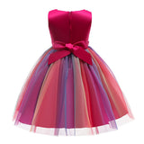 HAWEE Flower Girls Sequin Dress Rainbow Tutu Birthday Party Princess Dress Pageant Gown for Age 3-10 Years Old - KAMO