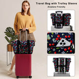 HAWEE Expandable Duffel Bag for Women with Trolley Sleeve and Wet Pocket Water Repellent Weekender Travel Tote Large Capacity Carry On Overnight Luggage for Gym/ Trip/ Camping/ Beach, Sunflower