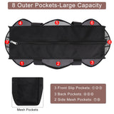 HAWEE Utility Zippered Tote Bag with Laptop Compartment and Luggage Sleeve for Nursing Work Travel 15 Pockets Water Repellent Commuter Bag, Hibiscus