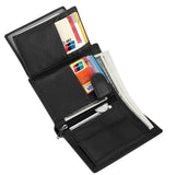 HAWEE Trifold Billfold RFID Blocking Cowhide Leather Wallet for Men 10 Card Slots 2 ID Windows with Coin Pocket, Coffee