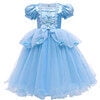 HAWEE Toddler Girls Princess Blue Costumes Halloween Dress up Fancy Gown for Cosplay Party - KAMO
