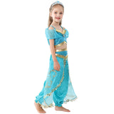 Princess Jasmine Dress Christmas Fancy-Dress Costume with Accessories for Child - KAMO