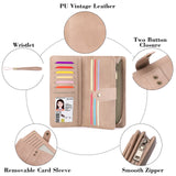 HAWEE Womens Wallets Large Capacity Credit Card Holder Rfid Wallet Women Zipper Pocket Leather Ladies Wristlet Clutch Wallet
