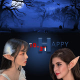 2 Pairs of Big and Small Role Playing Fairy Ears, Halloween Anime Party Dress Up Vampire Dress Up Latex Elf Ears Party Supplies - KAMO