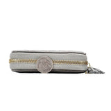 HAWEE RFID Credit Card Wallet for Women Accordion Genuine Leather 15 Slots Case Card Holder Tassel Pendant, Black