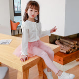 HAWEE Little Girls Footless Leggings with Tutu Ruffle Bowknot Skirt Stretchy Cotton Pantskirt, 4 Packs, 2-8 Years - KAMO