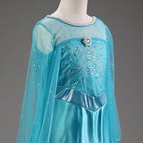HAWEE Girls Princess Dress Costume with Long Cape - Luxury Sequin Halloween Dress up - KAMO