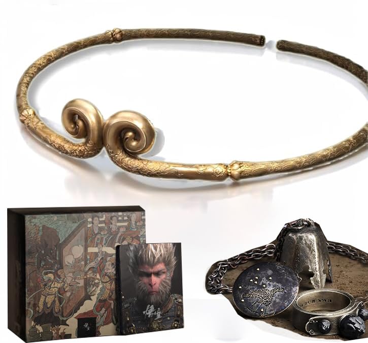 Wu Kong Four-Piece Set, Wukong Limited Edition Collector's Edition with Gift Box Set, 1:1 Scale Accessories, (PS5 Game Not Included) - KAMO
