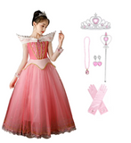 HAWEE Girls Sleeping Princess Dress Pink Costume for Halloween Christmas Fancy Birthday Party - KAMO