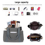 HAWEE Canvas Tote Bag for Women Daily Work Zippered Handbag Casual Shoulder Bag for Shopping Business Travel, Purple