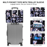 HAWEE Utility Zippered Tote Bag with Laptop Compartment and Luggage Sleeve for Nursing Work Travel 15 Pockets Water Repellent Commuter Bag, Hibiscus