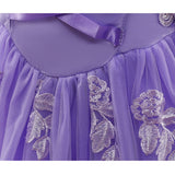 HAWEE Princess Dress for Girl Purple Cosplay Halloween Costume Puff Sleeve Layerd Dresses - KAMO