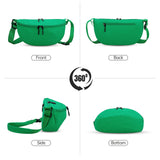 HAWEE Pure Colour Crossbody Bag Bum Bag for Women,Two Way Zipper Belt Bag with Adjustable Strap,Fashion Waist Packs for Traveling Workout - KAMO