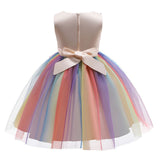 HAWEE Flower Girls Sequin Dress Rainbow Tutu Birthday Party Princess Dress Pageant Gown for Age 3-10 Years Old - KAMO