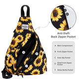 HAWEE Women's Rope Sling Bag - Convertible Chest Bag & Backpack, Water-Resistant Crossbody Daypack for Travel, Sport, Cycling | Left or Right Wear, Sunflower