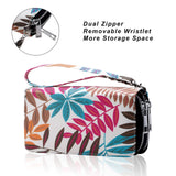 HAWEE Cellphone Wallet for Women Dual Zipper Long Purse with Removable Wristlet, Sunflower Yellow
