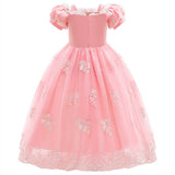 HAWEE Princess Dress for Girl Purple Cosplay Halloween Costume Puff Sleeve Layerd Dresses - KAMO
