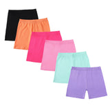 HAWEE 6 Pack Cotton Girls Bike Shorts Cartwheel Toddler Biker Under Dress Dance Multi-Color Shorts, 5-14 Y - KAMO