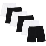 HAWEE 6 Pack Cotton Girls Bike Shorts Cartwheel Toddler Biker Under Dress Dance Multi-Color Shorts, 5-14 Y - KAMO