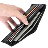 HAWEE Slim Billfold Wallet for Men RFID Blocking Genuine Leather Scan Proof 10 Card Slots with ID Window Flap, Black