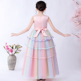 HAWEE Girls Unicorn Princess Dress Fancy Party Costume Dress up Wedding Birthday Party Gown for Age 2-11 Years Old - KAMO
