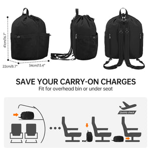 HAWEE Drawstring Backpack Sports Gym Bag with Mesh Pocket, Water-Resistant String Beach Sackpack Swim Bag for Women Men - KAMO