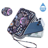 HAWEE Wristlet Purse for Women Credit Card Holder Wallet with 3 Zipper Handbag Wallet Floral Printing, Colorful Flower
