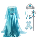 HAWEE Girls Princess Dress Costume with Long Cape - Luxury Sequin Halloween Dress up - KAMO