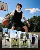 HAWEE 5 Pack Athletic Basketball Boys Shorts - with Zipper Pockets Basketball Soccer Quick Dry Teen Kids Sport Shorts Elastic Waist