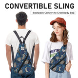 HAWEE Women's Rope Sling Bag - Convertible Chest Bag & Backpack, Water-Resistant Crossbody Daypack for Travel, Sport, Cycling | Left or Right Wear, Sunflower