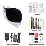 HAWEE Cosmetic Bag for Women Girls Make up Storage Pouch Case Portable Zipper Travel Accessories Organizer for Toiletry Water Repellent, Retro Camellia