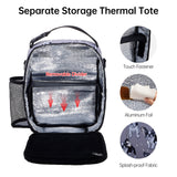 HAWEE Reusable Insulated Lunch Bag for Women - Portable Thermal Meal Tote with Adjustable Shoulder Strap & Bottle Pocket, Small Soft Cooler for Office, Work, Beach, Picnic & Travel