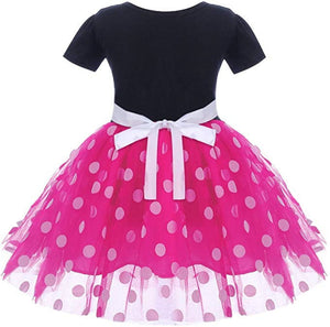 Minnie Costume Baby Girl Dress Mouse Ear Headband Polka Dot Dress - KAMO