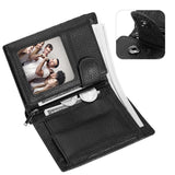HAWEE Trifold Billfold RFID Blocking Cowhide Leather Wallet for Men 10 Card Slots 2 ID Windows with Coin Pocket, Coffee