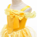 HAWEE Princess Dress up Birthday Party Fairy Yellow Costume for Toddler Girls - KAMO
