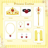 LOYO Princess Dresses for Girls, Princess Costume for Girls with Crown, 11Pcs Princess Dress Up for Girls Toddler Age 3-8 - KAMO