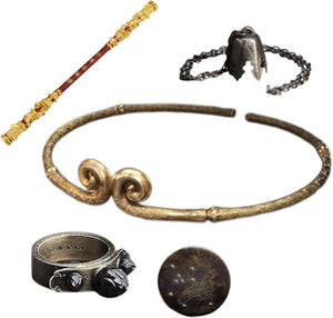 Game Accessories 5 Pack Wukong Character Props Gold Band, Headband, Necklace, Ring Badge - KAMO