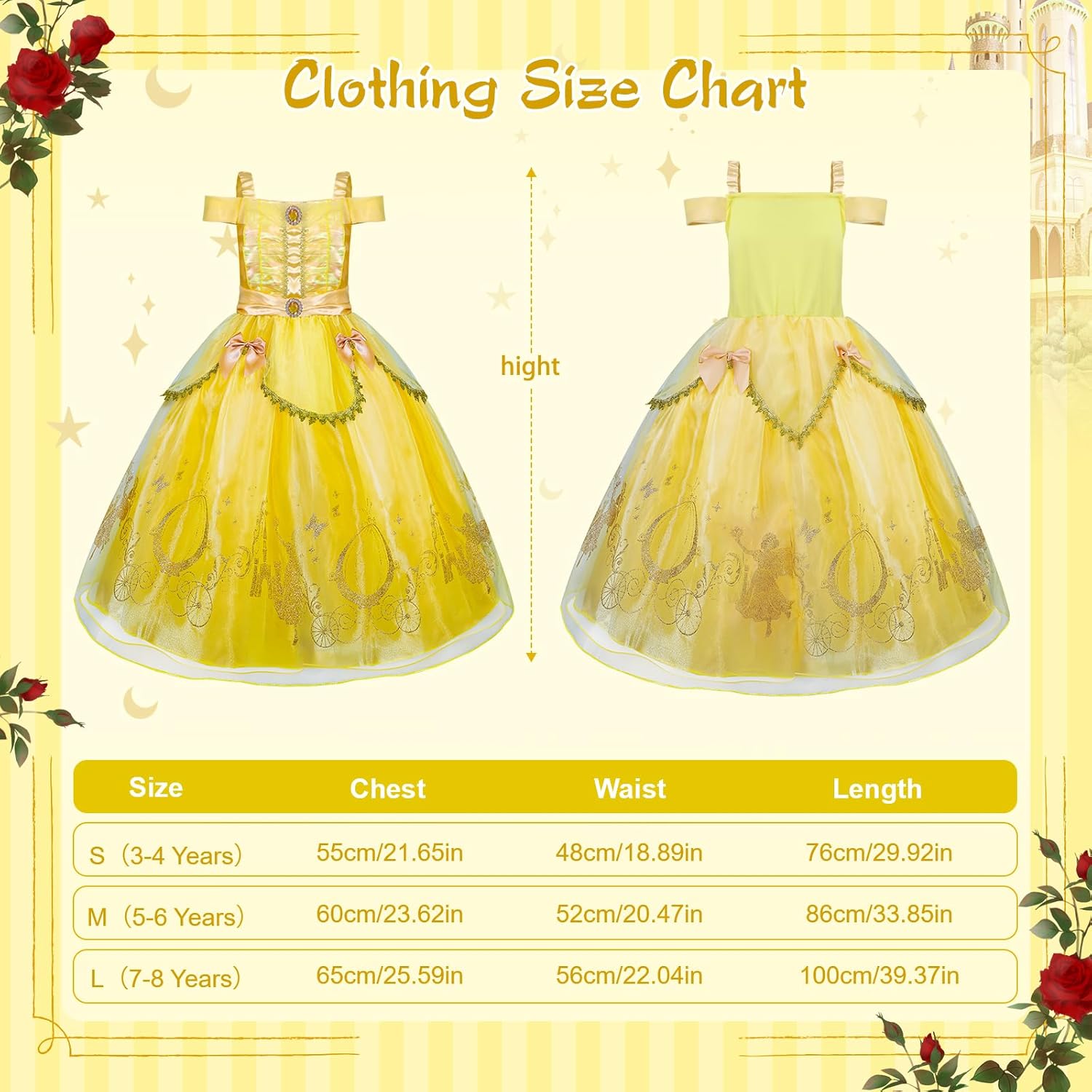 Princess Dresses for Girls, Princess Costume for Girls with Crown, 11Pcs Princess Dress Up for Girls Toddler Age 3-8 - KAMO