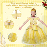 Princess Dresses for Girls, Princess Costume for Girls with Crown, 11Pcs Princess Dress Up for Girls Toddler Age 3-8 - KAMO