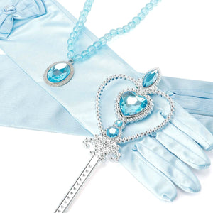 Frozen Princess Dress Up Jewelry Dress Up Set for Girls Jewelry Accessories with Crowns, Necklaces, Wands, Gloves, Earrings - KAMO