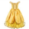 HAWEE Princess Dress Up Costume for Girls Birthday Cosplay Party with Accessories, Yellow - KAMO