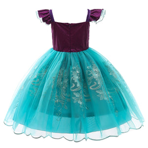 KAWELL Mermaid Princess Costume Tutu Fancy Dress Pageant Birthday Theme Party Halloween Toddler Girl Outfit - KAMO