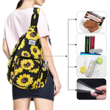 HAWEE Sunflower Bags Sling Backpack for Women One Shoulder Strap Cross Body