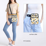 HAWEE Waist Belt Bag for Women Plus Size Fashion Fanny Packs Water Resistant Multifunctional Cross Body Shoulder Purse with 2 Adjustable Straps, Pineapple