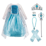 KAWELL Princess Dress up Costume with Cosplay Accessories Crown Wand & Gloves for Child 3t，08431266158389 - KAMO