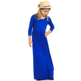 HAWEE Girls Casual Maxi Dress Long Sleeve Holiday Pockets Dresses Girls Long Sleeve Floor Length Maxi Dress
