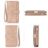 HAWEE Womens Wallets Large Capacity Credit Card Holder Rfid Wallet Women Zipper Pocket Leather Ladies Wristlet Clutch Wallet